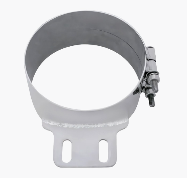7" Stainless Steel Butt Joint Exhaust clamp Straight Bracket  -  10321