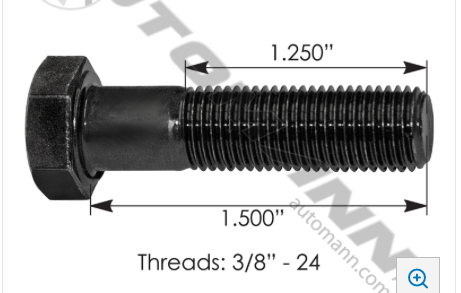Cap Screw 3/8in-24 X 1-1/2in GR8+Lock Nut and SAE Iron Flat Washer Set 2 - GCSF380112GR8