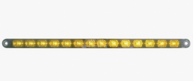 14 LED 12" Auxiliary strip Light - Amber LED/Chrome Lens (Bulk) -39644B