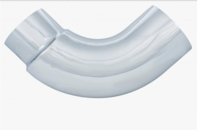 Chrome 90 Degree Exhaust Elbow, Reduce 7" O.D. To 5" O.D. - 16" X 16" -E390-75-1616