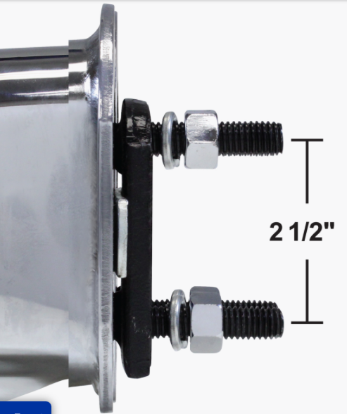 30" Chrome Heavy Duty Mud Flap Hangers - 2.5" Bolt Pattern - Competition Series (Pair) Item No.11300