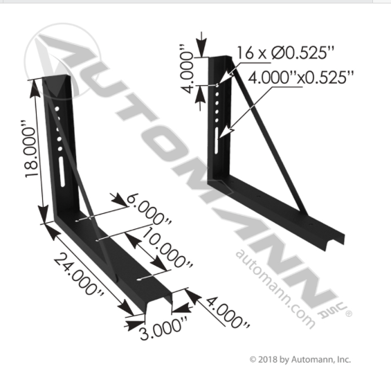 Mounting Bracket Kit 18x24in Welded - 562.MB18241K