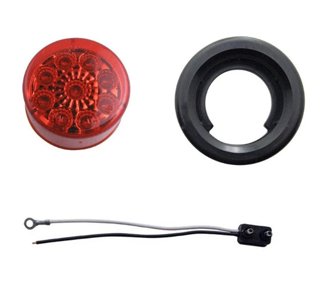 9 LED 2-1/2" Round Pure Reflector Light Kit (Clearance /Marker)  Red LED/Red Lens -39740BRK