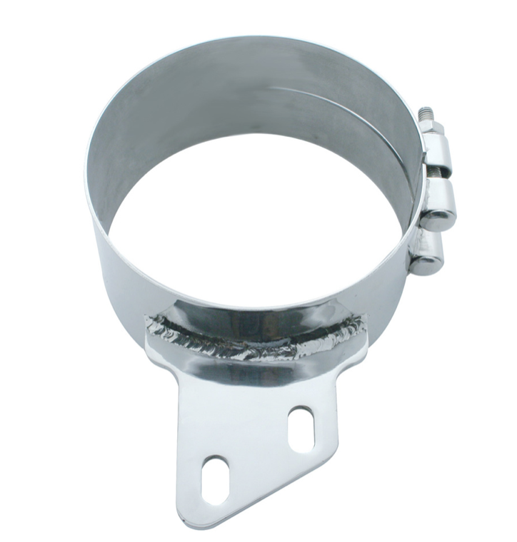 7" Stainless Butt Joint Exhaust Clamp Angled Bracket  -  10284