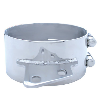 7" Stainless Butt Joint Exhaust Clamp Angled Bracket  -  10284