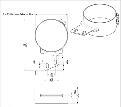 7" Stainless Butt Joint Exhaust Clamp Angled Bracket  -  10284