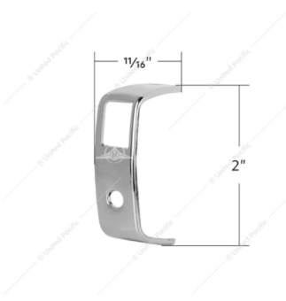 Chrome Rocker Switch Cover For Peterbilt 579 & 567- 2 Openings (CARD OF 3) - 41449