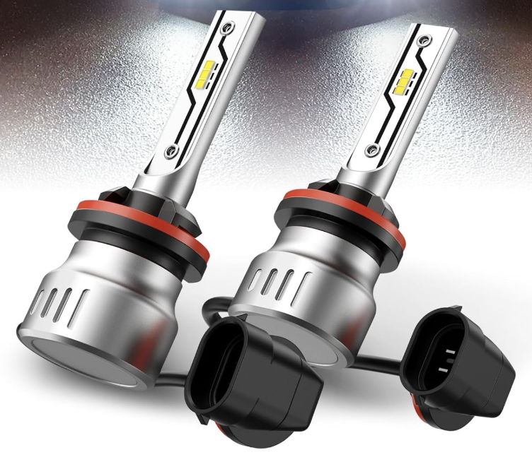 881 LED fog light bulbs, 12,000 lumens, 6500K cool white, plug-and-play, IP68 waterproof, shockproof, universal fit for trucks and cars.