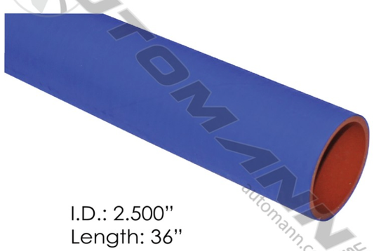 2.5-inch x 36-inch 4-ply high-temp silicone hose for semi-trucks – withstands up to 500°F