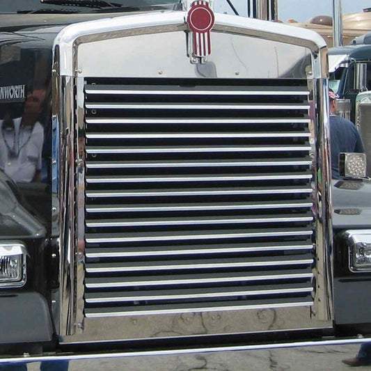 Kenworth W900L Stainless Steel 16 Bar Louvered Grille Kit  -  TK-1002
