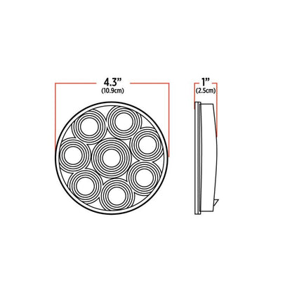 4 INCH CLEAR RED STOP, TURN & TAIL LED FLEET LIGHT  -  TLED-48CR