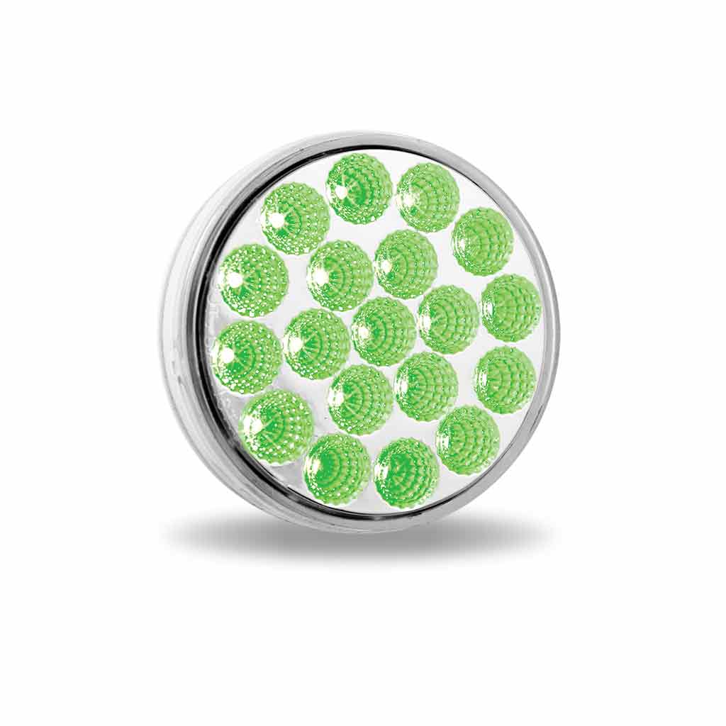 4 INCH  DUAL REVOLUTION RED STOP, TURN & TAIL TO GREEN AUXILIARY LED LIGHT  -  TLED-4XRG