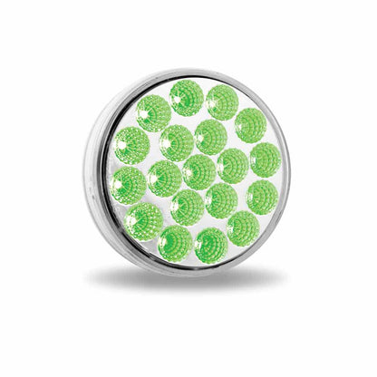 4 INCH  DUAL REVOLUTION RED STOP, TURN & TAIL TO GREEN AUXILIARY LED LIGHT  -  TLED-4XRG