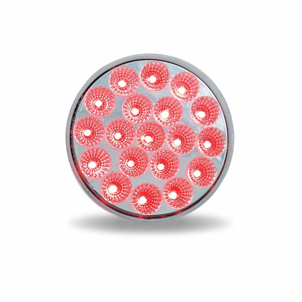 4 INCH  DUAL REVOLUTION RED STOP, TURN & TAIL TO GREEN AUXILIARY LED LIGHT  -  TLED-4XRG