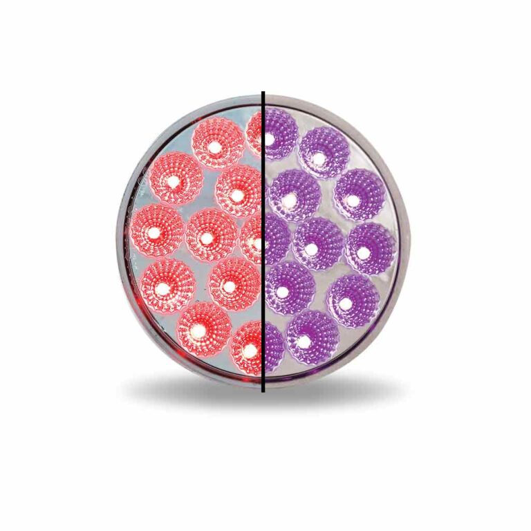 4" Dual Revolution Red Stop, Turn & Tail to Purple Auxiliery Led Light - TLED-4XRP