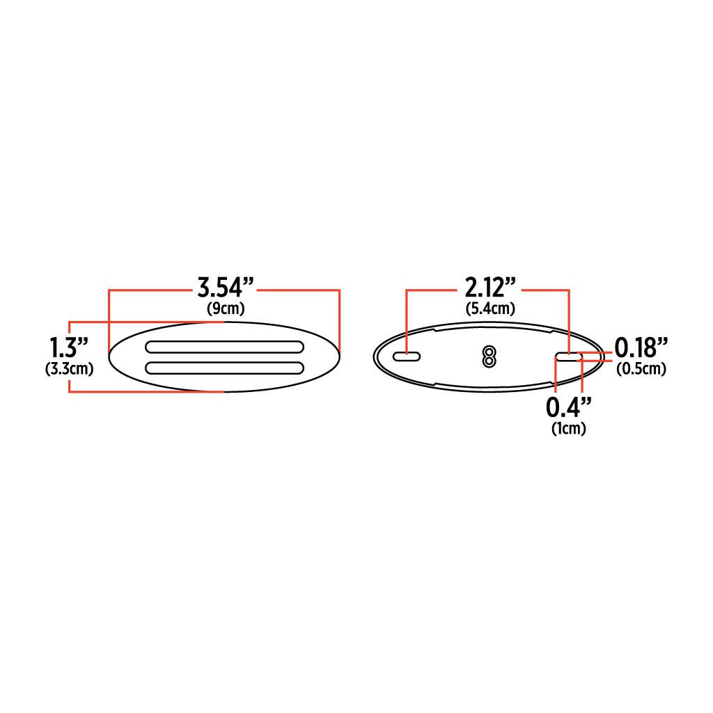 FLATLINE CLEAR AMBER LED MINI MARKER LIGHT  -  TLED-FG3CR