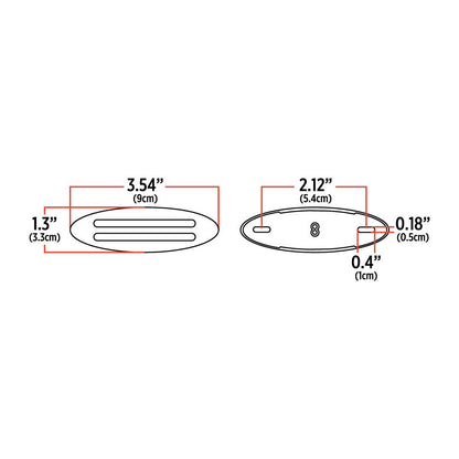 FLATLINE CLEAR AMBER LED MINI MARKER LIGHT  -  TLED-FG3CR