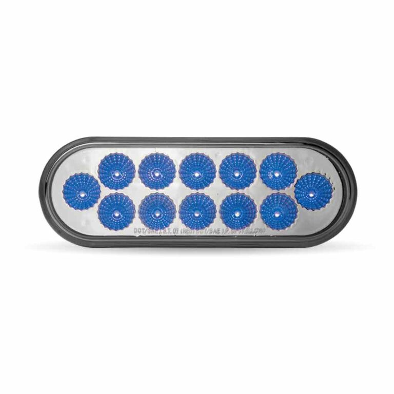 DUAL REVOLUTION AMBER TURN SIGNAL & MARKER TO BLUE AUXILIARY LED OVAL LIGHT  -  TLED-OXAB