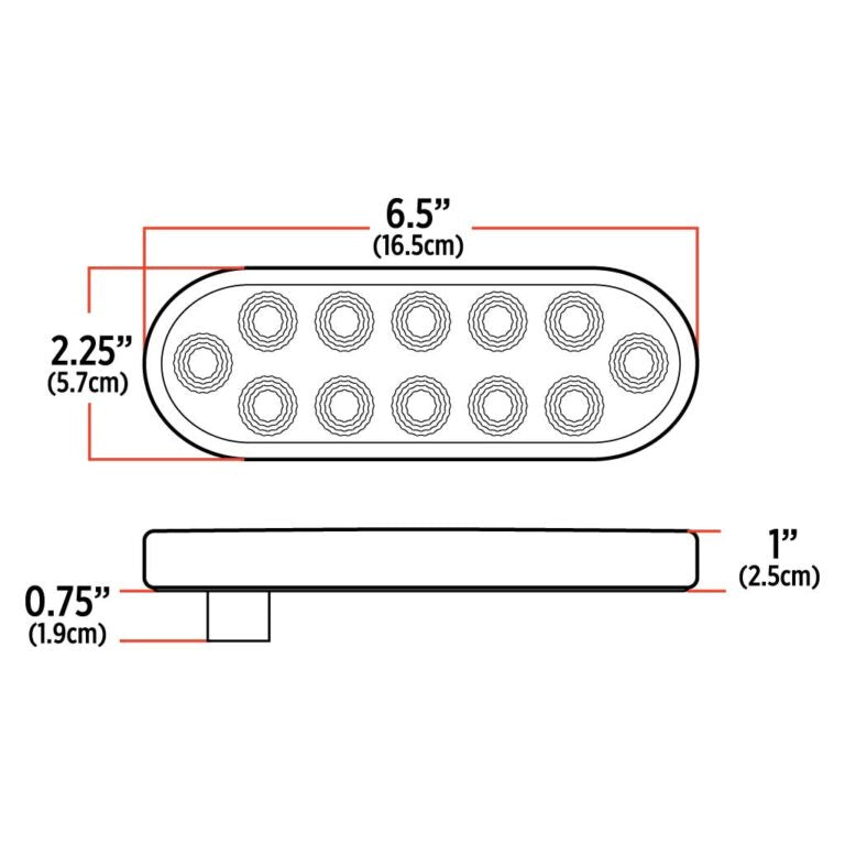 DUAL REVOLUTION AMBER TURN SIGNAL & MARKER TO BLUE AUXILIARY LED OVAL LIGHT  -  TLED-OXAB