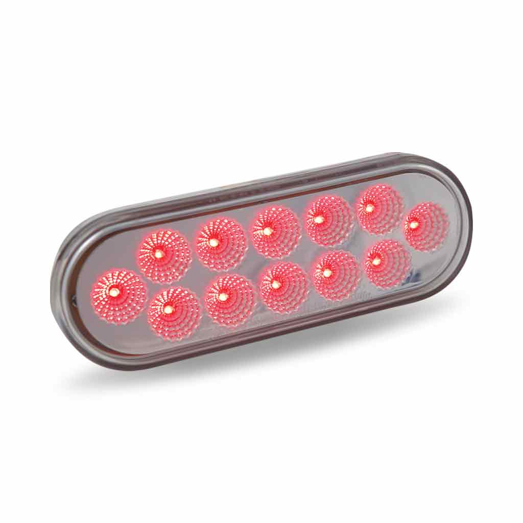 DUAL REVOLUTION RED STOP, TURN & TAIL TO GREEN AUXILIARY LED OVAL LIGHT  -  TLED-OXRG