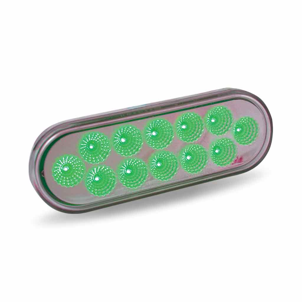 DUAL REVOLUTION RED STOP, TURN & TAIL TO GREEN AUXILIARY LED OVAL LIGHT  -  TLED-OXRG