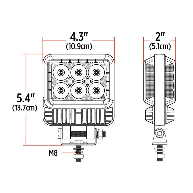 Double Face 'Radiant Series' Combination Spot & Flood LED Work Lamp - TLED-U116