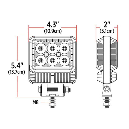 Double Face 'Radiant Series' Combination Spot & Flood LED Work Lamp - TLED-U116