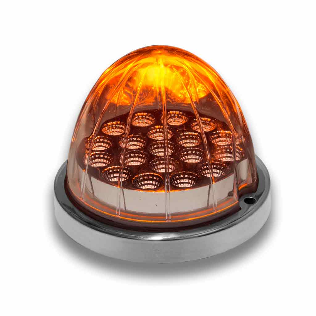 CLEAR AMBER TURN SIGNAL & MARKER LED WATERMELON LIGHT  -  TLED-WCA
