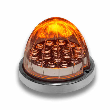 DUAL REVOLUTION AMBER/RED WATERMELON LED WITH REFLECTOR CUP & LOCK RING (19 DIODES)  -  TLED-WXAR