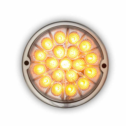 DUAL REVOLUTION AMBER/RED WATERMELON LED WITH REFLECTOR CUP & LOCK RING (19 DIODES)  -  TLED-WXAR