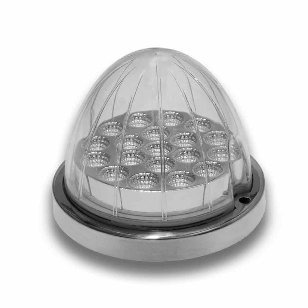 Dual Revolution Amber/White Watermelon LED with Reflector Cup & Lock Ring (19 Diodes)   -  TLED-WXAW
