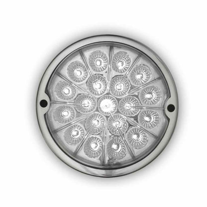 Dual Revolution Amber/White Watermelon LED with Reflector Cup & Lock Ring (19 Diodes)   -  TLED-WXAW