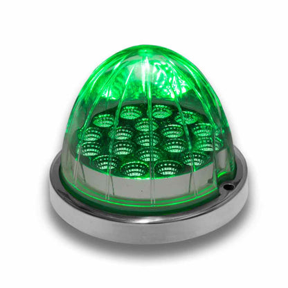 DUAL REVOLUTION RED TURN SIGNAL & MARKER TO GREEN AUXILIARY WATERMELON LED LIGHT (19 DIODES)  -  TLED-WXRG