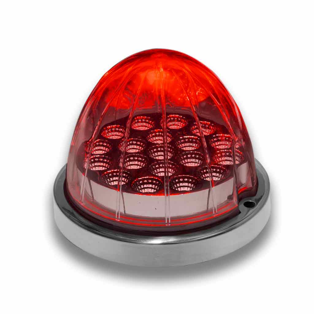 DUAL REVOLUTION RED/WHITE WATERMELON LED WITH REFLECTOR CUP & LOCK RING (19 DIODES)  -  TLED-WXRW