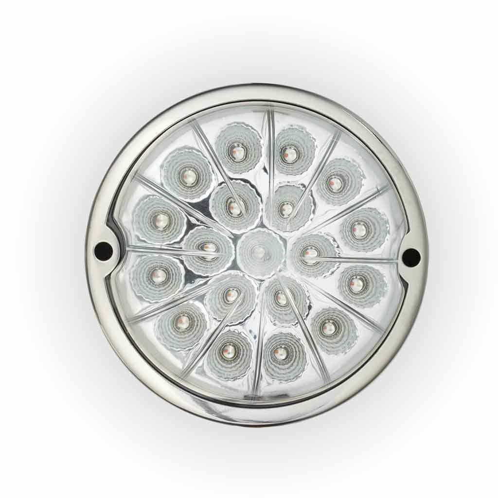 DUAL REVOLUTION RED/WHITE WATERMELON LED WITH REFLECTOR CUP & LOCK RING (19 DIODES)  -  TLED-WXRW