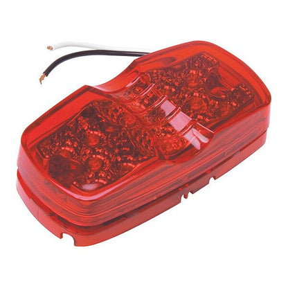 Oval Clearance & Side Marker  Fixed 16 LED Light  Red 12/24V,  Double Optic , W/ Reflex And Direct Pigtail  -  8040ER