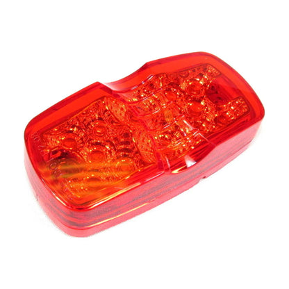 Oval Clearance & Side Marker  Fixed 16 LED Light  Red 12/24V,  Double Optic , W/ Reflex And Direct Pigtail  -  8040ER
