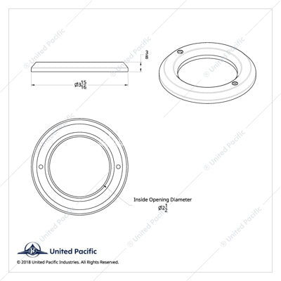 2-1/2" Chrome Light Bezel 10459