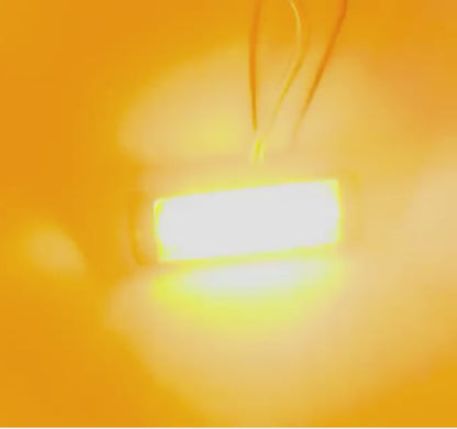 1” x 3.5” Rectangular 4 Diode Amber Mini Strobe Light with Clear Lens -  MTLEDW1035-4CA