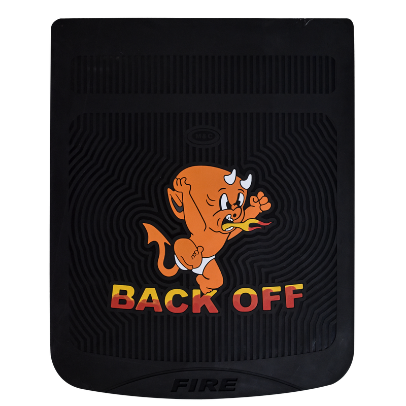 Black Off Devil Black Background Mud Flap 24”x30”  -  101109