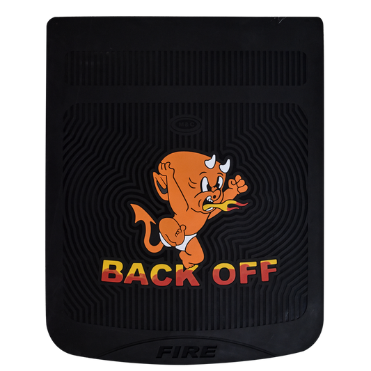 Black Off Devil Black Background Mud Flap 24”x30”  -  101109
