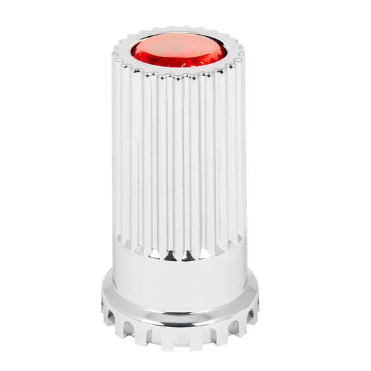 Bullet Flat Top Red Reflector 33MM x 4 Inch Lug Nut Cover Push-On  -  10364