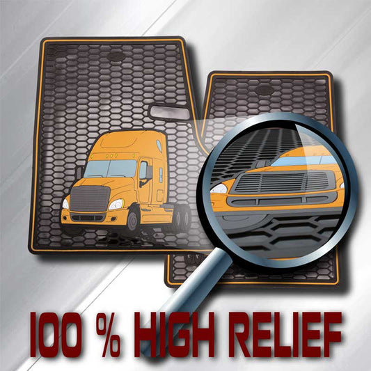 Freightliner Cascadia / Coronado Yellow Floor Mats  -  2003135