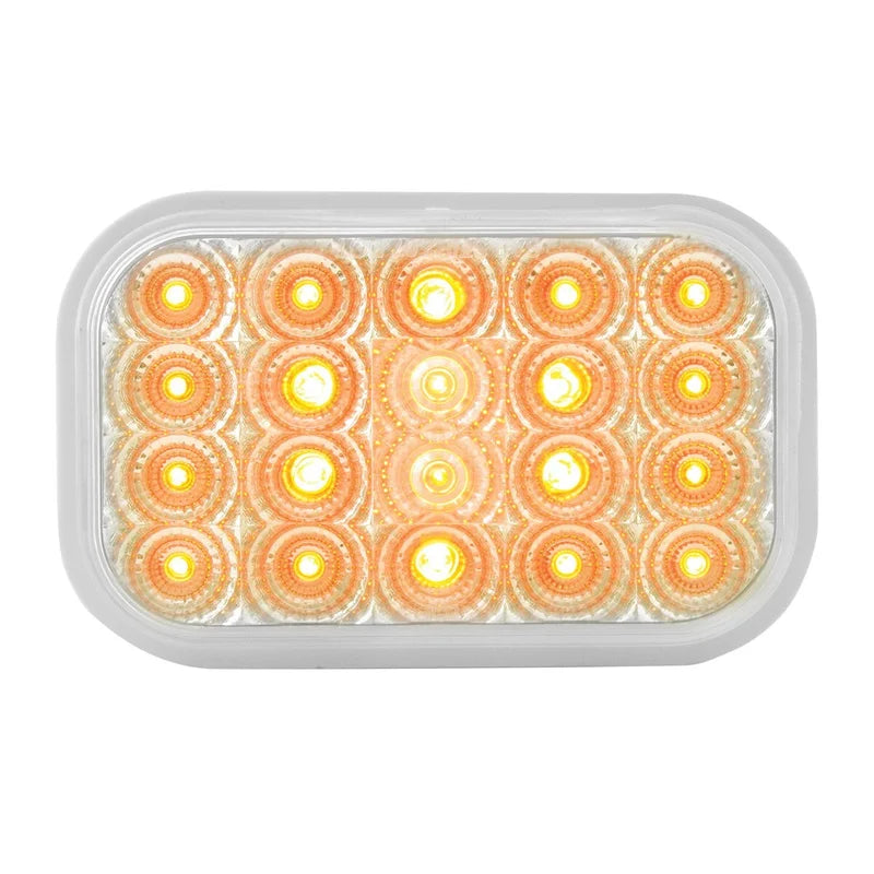 Rectangular Spyder LED Light Amber/Clear  -  77011