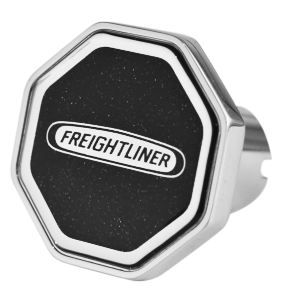 FREIGHTLINER LOGO OCTAGON KNOB METALLIC BLACK 195  -  CK-FL1-O-5778