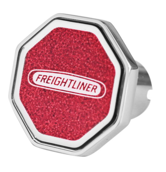 FREIGHTLINER LOGO OCTAGON KNOB METALLIC RED 481  -  CK-FL1-O-5781