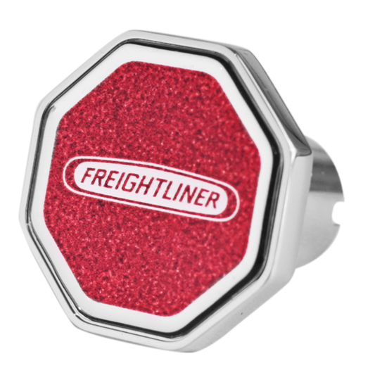 FREIGHTLINER LOGO OCTAGON KNOB METALLIC RED 481  -  CK-FL1-O-5781