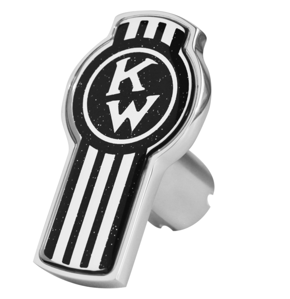 KENWORTH LOGO SHAPE KNOB METALLIC BLACK 195  -  CK-KW-LS-5778