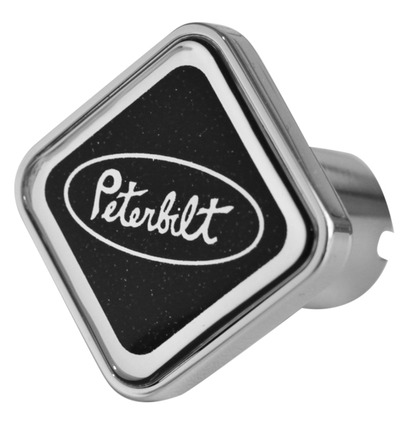 Peterbilt Chrome Air Valve Knob Square Metallic Black  -  CK-PB1-S-5778