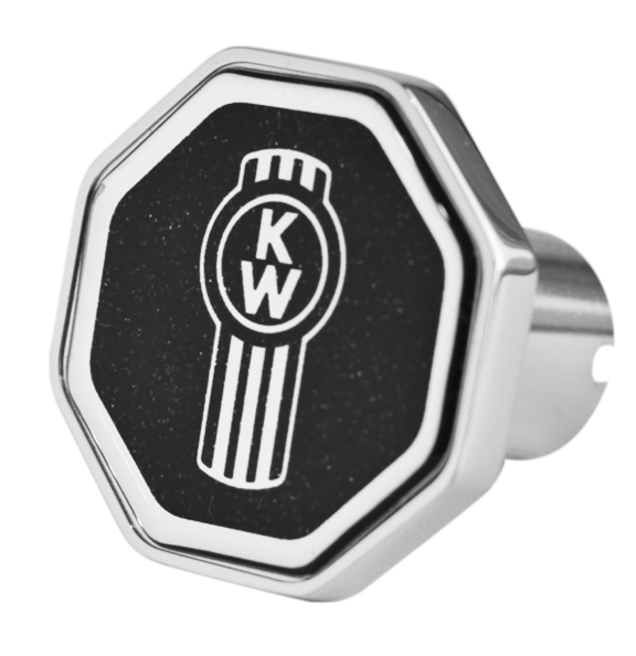 Bouton Octagon Logo Kenworth Noir Metallique 195  -  CK-KW1-O-5778